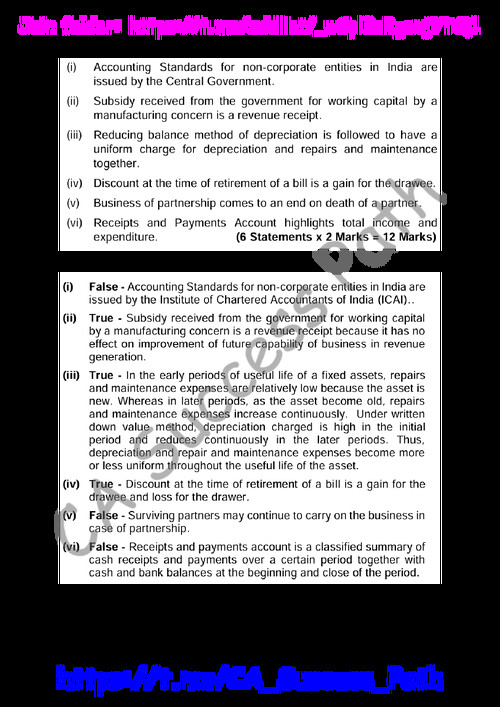 Accounts all  true and false -Ca foundation 