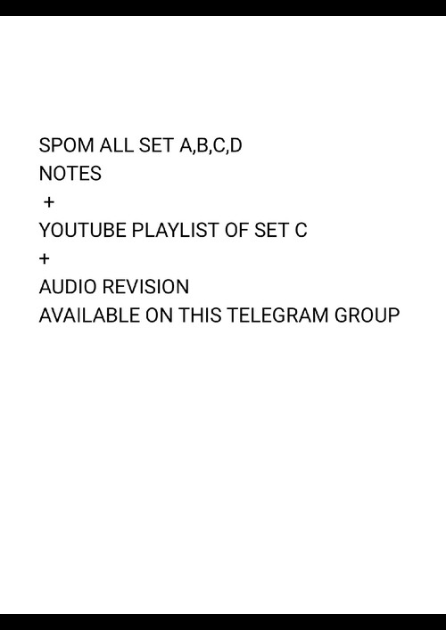 SPOM (A,B,C,D)  ALL IN ONE NOTES TELEGRAM GROUP.. CA FINAL SPOM FREE LECTURES ALSO AVAILABLE 