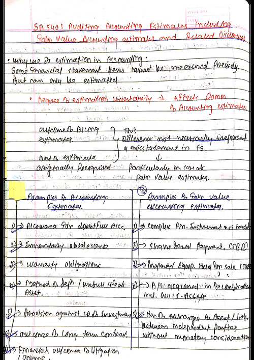 It's hand written notes of SA 540