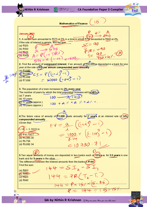 QA Time value for money 
PYQ with detailed solution 
By NITIN SIR
