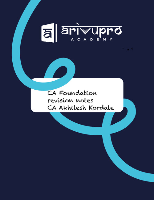 Ca foundation accounts revision notes