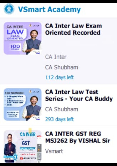 Anyone willing to buy GST Vishal sir Regular lectures along with Shubham Sir Law EOB batch with books.

Both batches applicable for May26, Sept 26 and Jan27 also.

Original price: 12000

My price:9999

DM me
