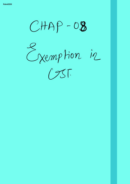 GST(idt)- Exemption Summary.
Covering All Exemptions - VB Sir.