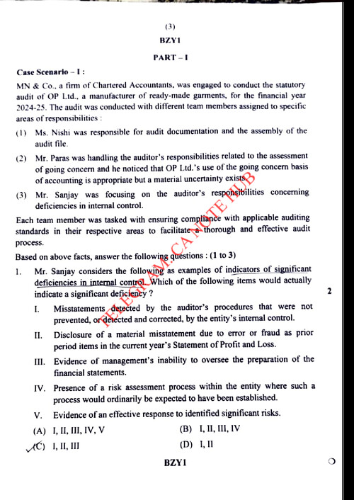 Auditing Question paper Jan 26 ( Descriptive+ MCQ ).