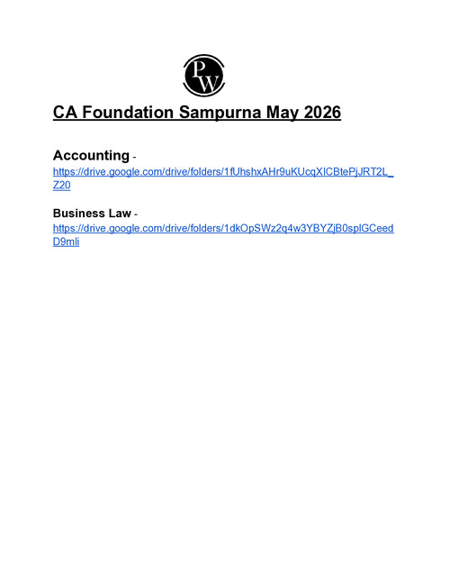 Drive Link for star sheets & summary notes of PW