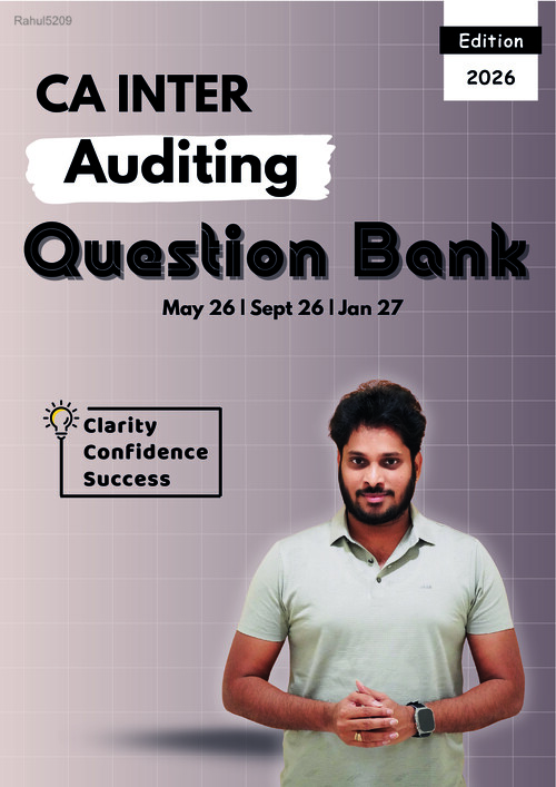 Latest Question Bank - Auditing & Ethics.
Includes all Latest Questions.

Exclusively for May & Sept 2026 and Jan 2027.
-by CA Ram Harsha Sir.