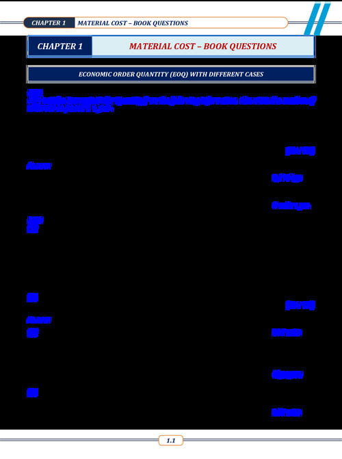 Cost accounting question bank