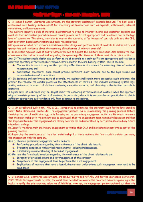 CA Inter 
Audit Case Study (RTP, MTP)
By CA Ankit Oberoi 