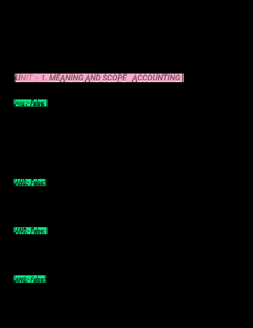 CA FOUNDATION STUDENTS 
PAPER:- 1  ACCOUNT.
TRUE AND FALSE :- ALL UNITS COVER IN ONE PDF 
CONTENT FROM STUDY MATERIAL 
IF YOU WANT PDF  , SO MESSAGE ON DM 
jethvar659@gmail.com 
