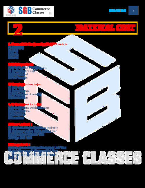 Material Costing MCq