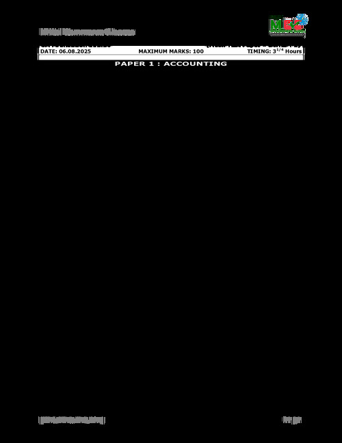 Paper 1 accounts practice model test paper 