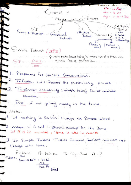 Time value money handwritten notes 