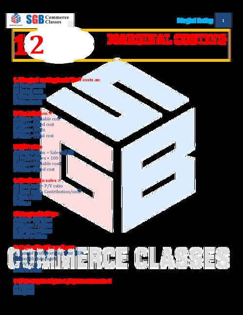 Mock Test MCQ || Cost Accounting || Marginal Costing 