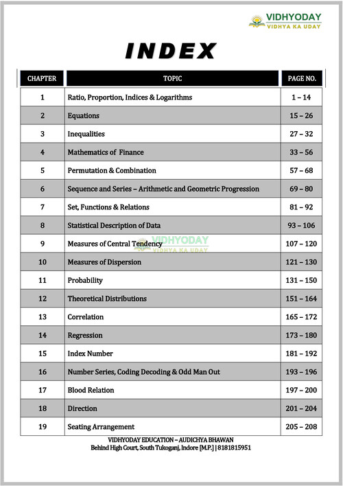 *Quantitative aptitude*
There are as many questions 
as you want to practice. 