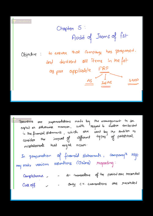 Audit of items of Fs CA shantam gupta sir notes