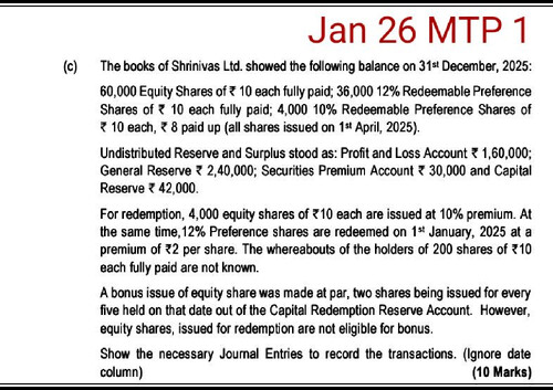 company Accounts , Past few attempts Mtps for practice !