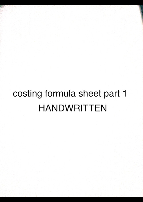 LDR costing formula sheet part 1 handwritten