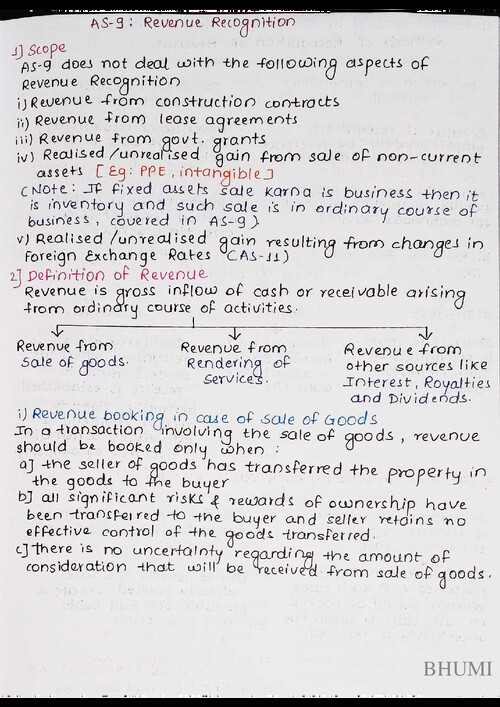 AS 9: Revenue Recognition Quick revision notes.