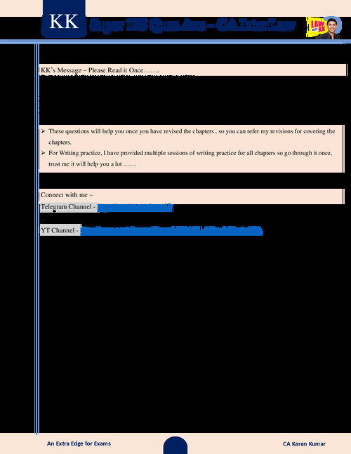 Super 129 ques ans- ca inter law by kk sir 
Part 1