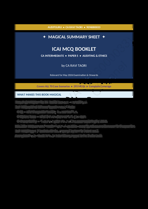 Audit MCQ by Ravi Taori sir 