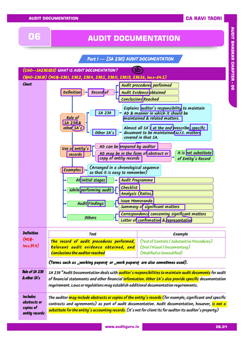 CA inter audit chart book 