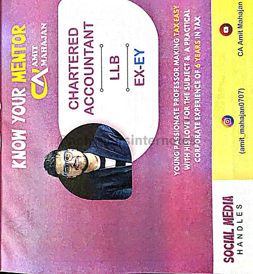 DT QUESTION BANK  Part 1 AMIT MAHAJAN SIR 
CA INTER MAY26