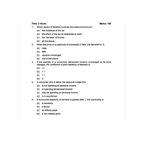 Business Economics Mock Test paper -4
100 Marks 