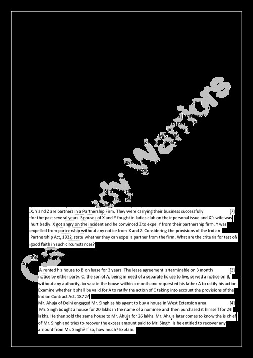 Business laws Mock Test paper -2
100 Marks 