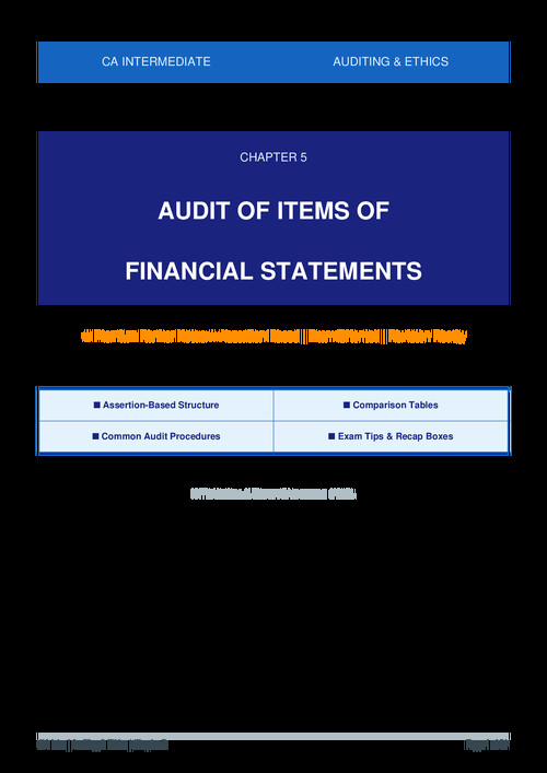 Audit of ITEMS of FS- for quick study and revision 