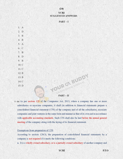 Suggested answers of all india mock test 