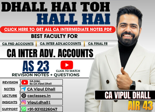 CA Inter Adv. Accounts May 26 - AS 23 Notes by CA Vipul Dhall 