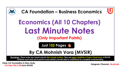 Last minute revision MV sir economics 
