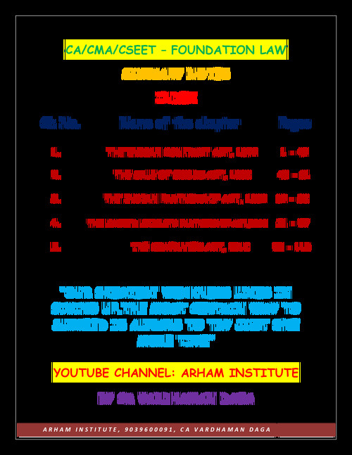 Complete business law notes by CA Vardhaman Daga