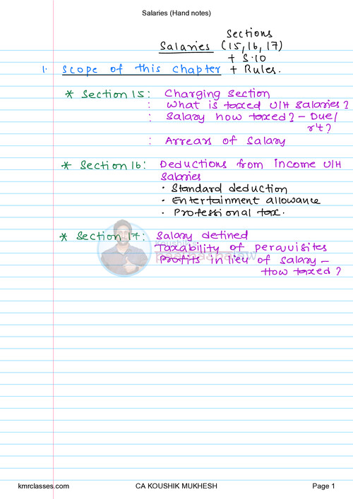 Salary handwritten and questions 