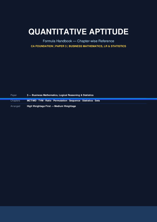 QA
Formula handbook 
last minute revision