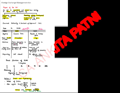 FEMA revision notes by CA Ankita patni
