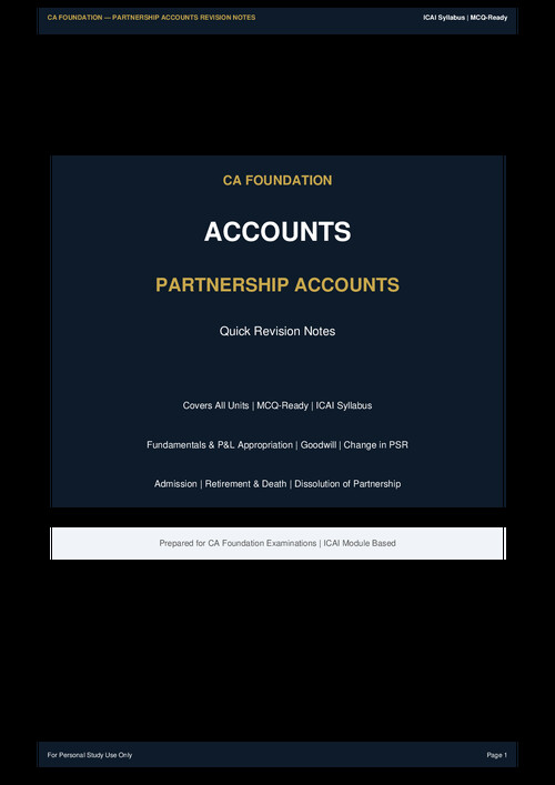 Partnership accounts
last minute revision