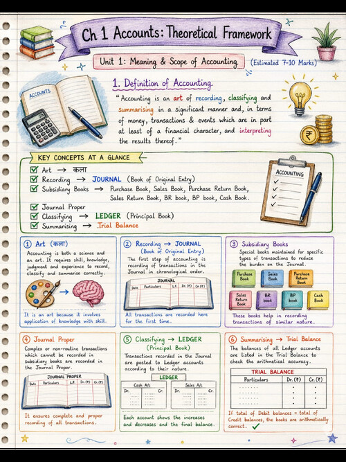 CA foundation 
Accounting 
Theoretical framework 
Meaning & scope of accounting 