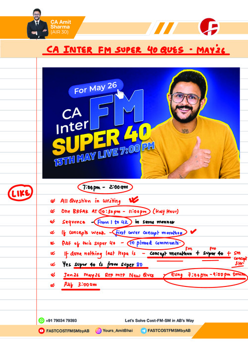 CA Inter super 40 solutions by Amit sir
