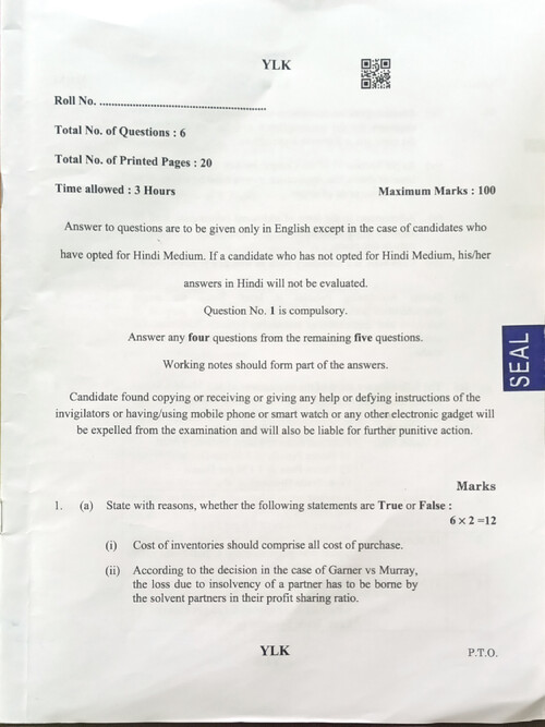 CA FOUNDATION ACCOUNTS MAY 26 PAPER 