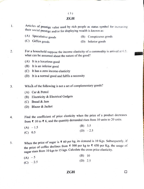 Business Economics May 26 Question Paper.