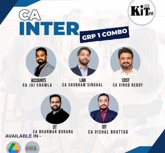 CA Inter Adv. Accounts, Law, Tax and Cost Group 1 Combo Regular Batch By CA Jai Chawla, CA Shubham Singhal, CA Vinod Reddy, CA Bhanwar Borana(BB sir) and CA Vishal Bhattad