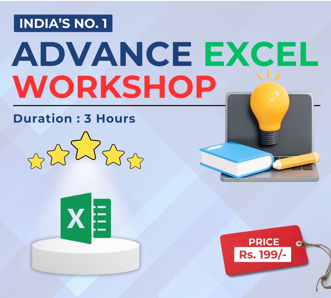 MS Excel Workshop : 3 hours live class (Basics to Intermediate)