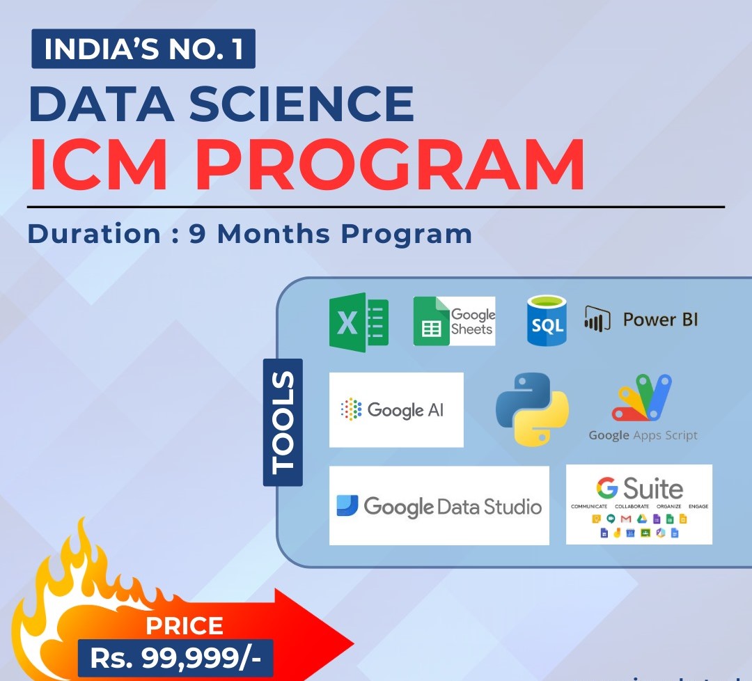 ICM: 6 months live and recorded classes (MS Excel, PowerPoint, Power BI, Python, SQL, Google sheets, Google studio)