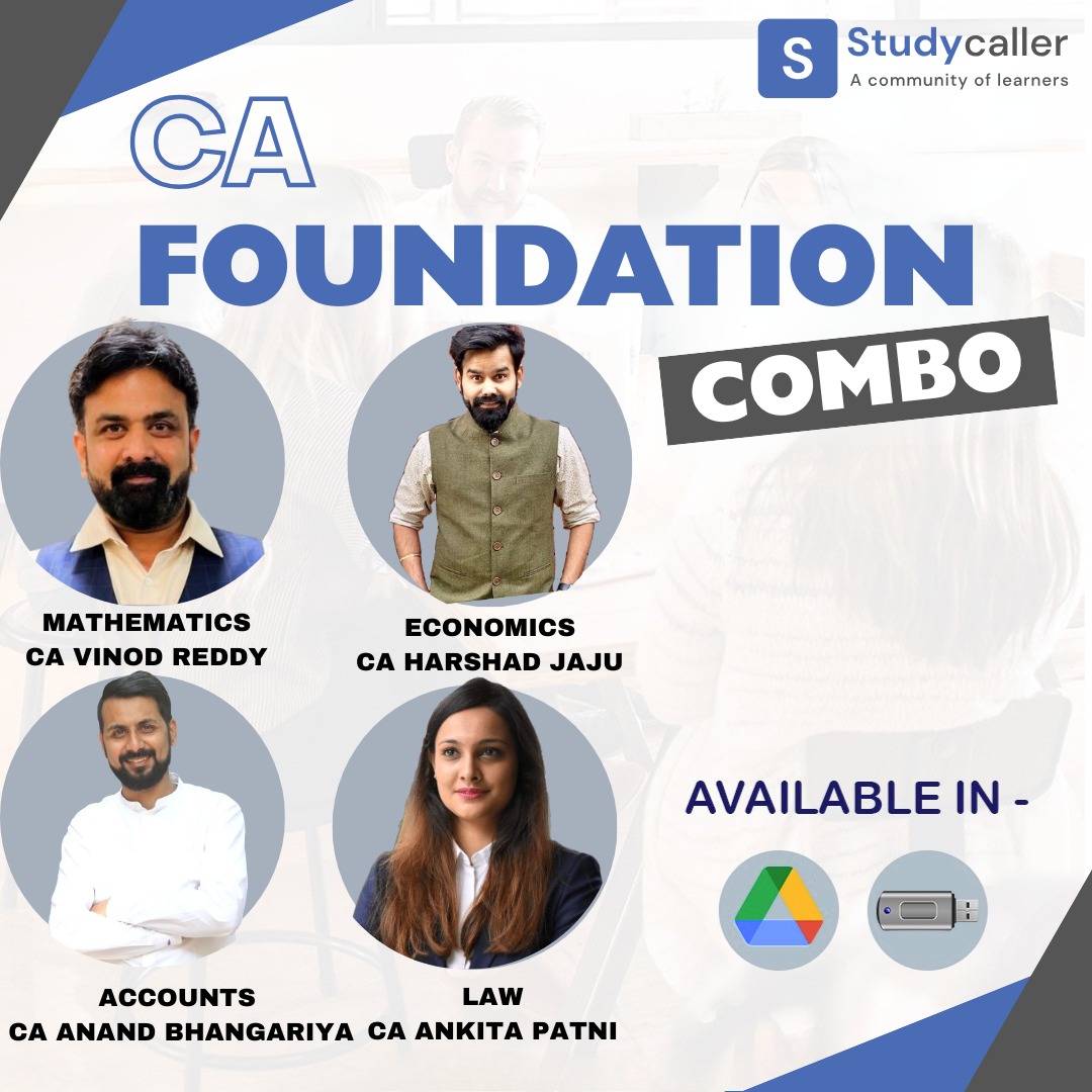 CA Foundation All Subject Combo Regular Batch By CA Anand Bhangariya, CA Ankita Patni, CA Harshad Jaju, CA Vinod Reddy (SPC Combo)