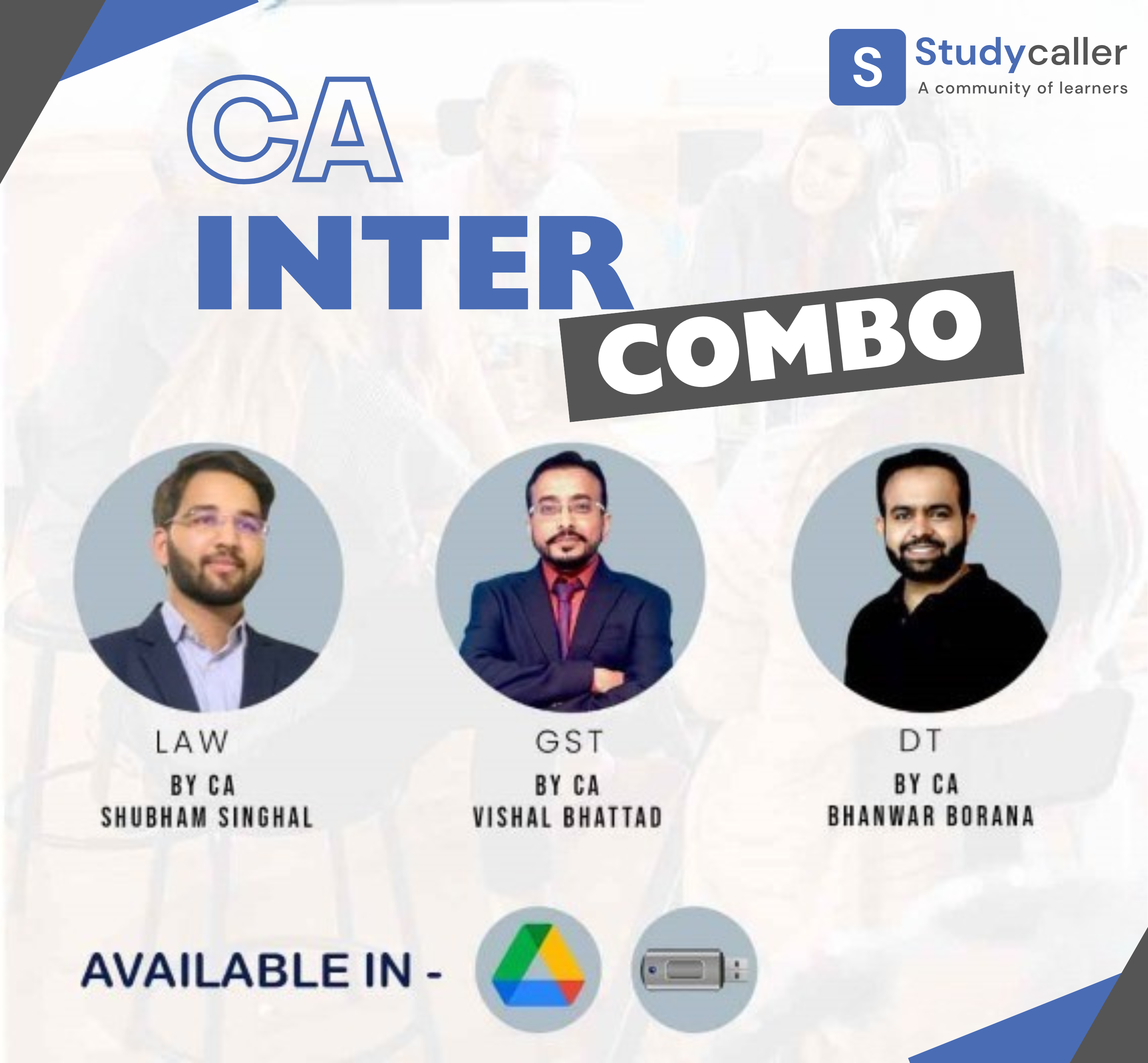 CA Inter DT and IDT Combo Law, Regular Batch by CA Shubham Singhal, CA Bhanwar Borana and CA Vishal Bhattad